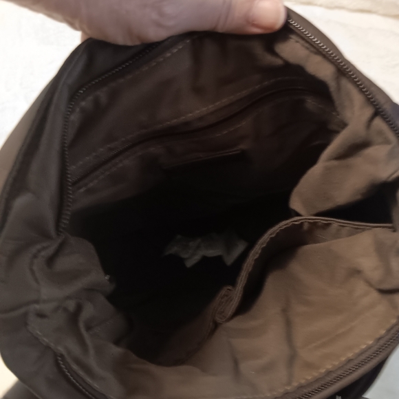 Coffee Brown Vegan High Capacity Crossbody Bag Purse Water Resistant Lightweight - Picture 11 of 11